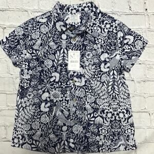 NWT Crewcuts J. crew Linen Blend Top Hawaiian 4/5